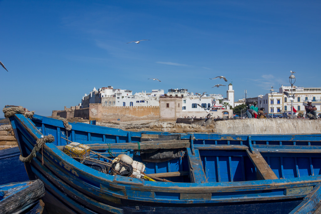 Blue boat in Essaouira