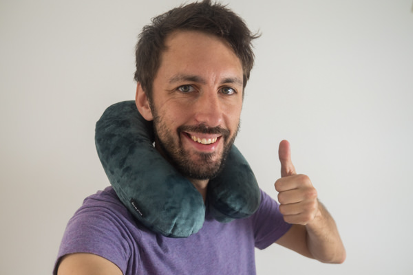 Showing off my travel pillow