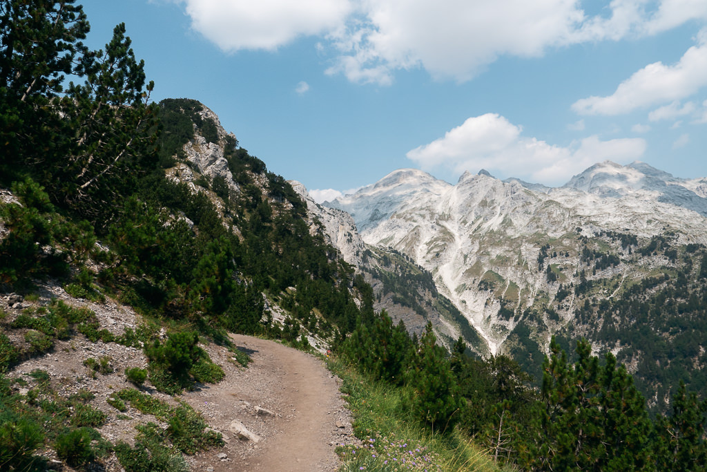 Albanian alps and hiking trail