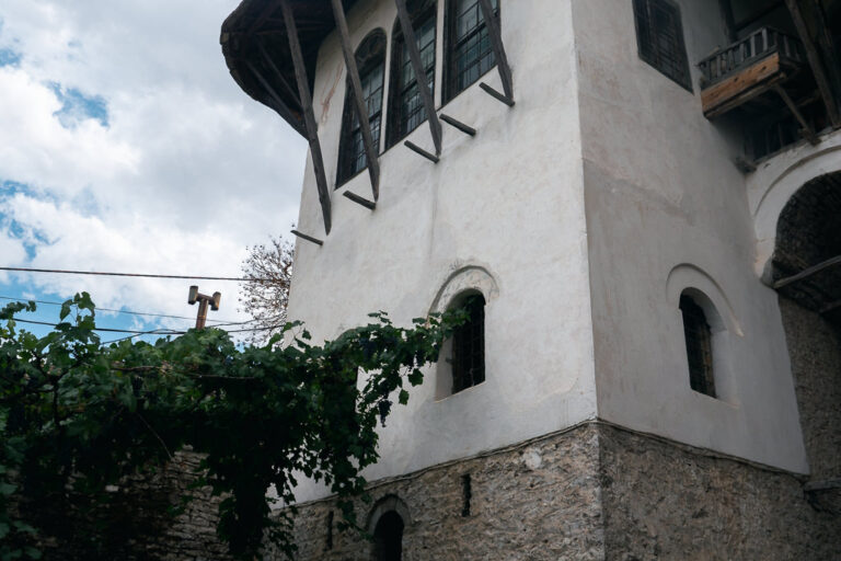 The outside of Skenduli House in Gjirokaster, Albania.