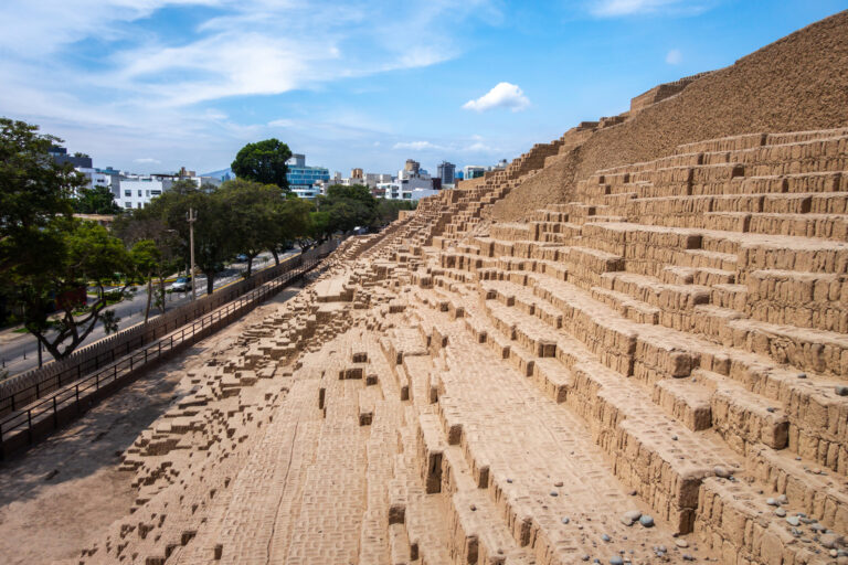 The Huaca Pucllana pyramid in Lima, Peru