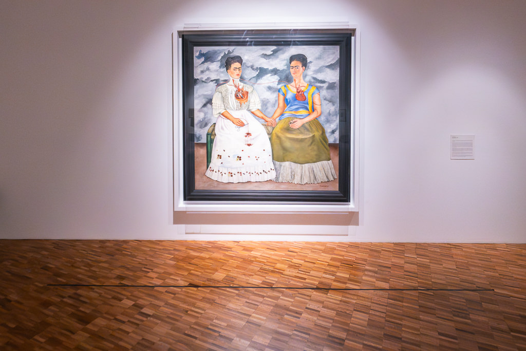 The artwork named "The Two Fridas" as displayed at the Modern Art Museum