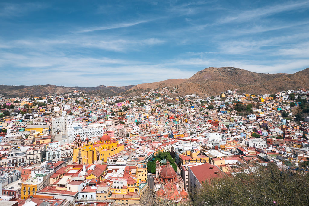 An aerial view of Guanajuato