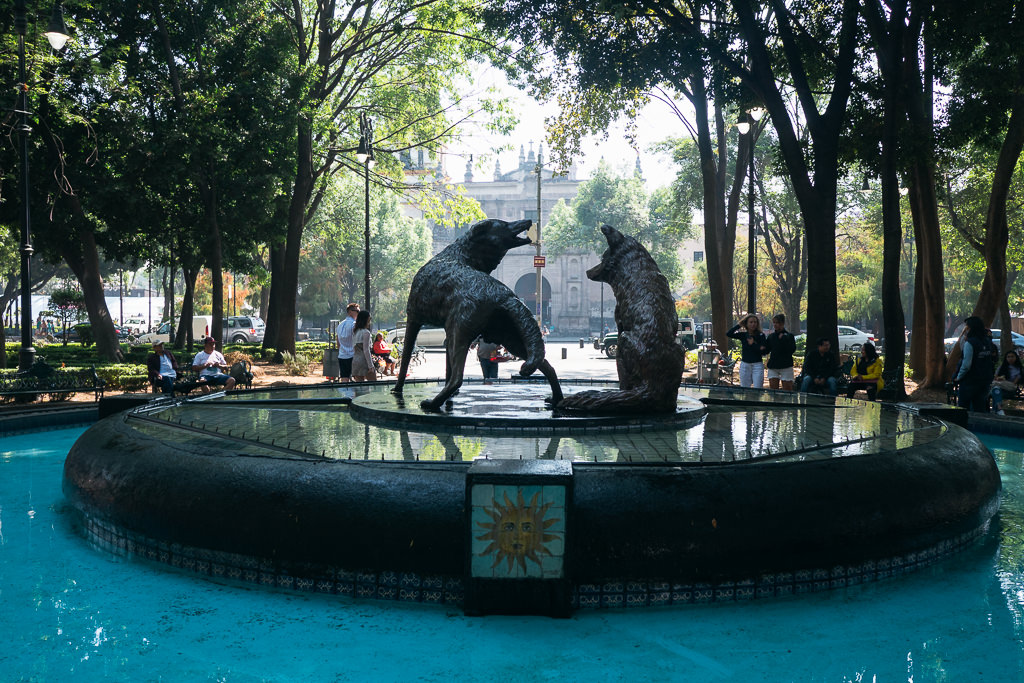 The fountain in the main park in Cóyoacan