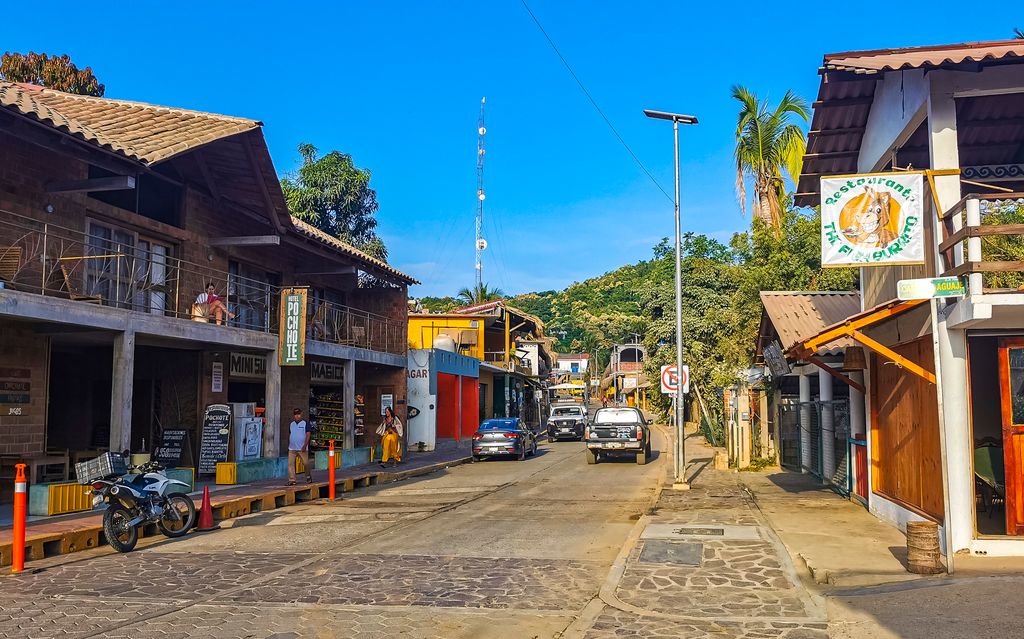 A quiet street in Mazunte, Oaxaca, Mexico