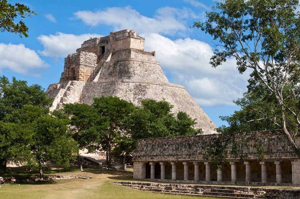 The Mayan pyramid in Uxmal, Mexico