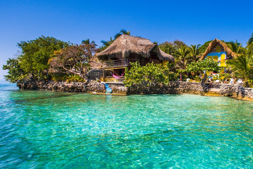 Rosario Islands surrounded by clear waters in Colombia