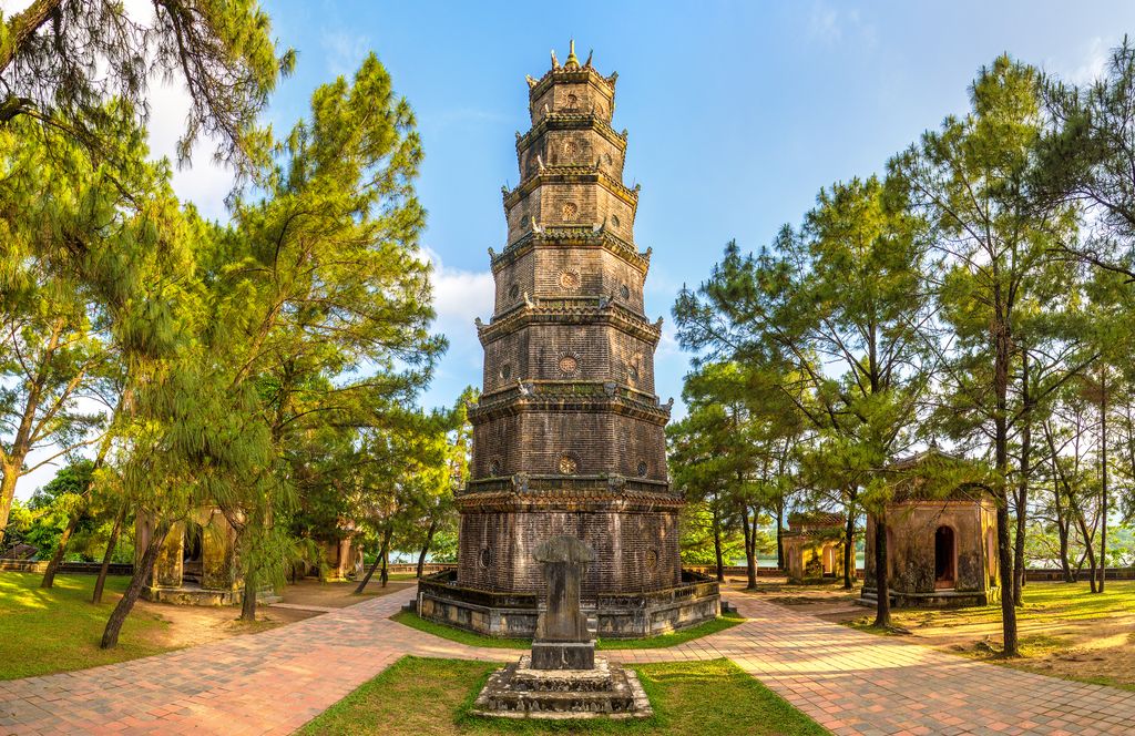 A pagoda in Hue, Vietnam 3 weeks itinerary destination