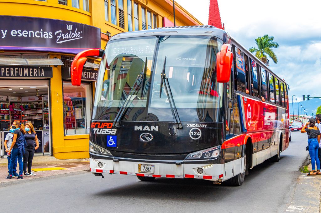 A bus on a road in Costa Rica