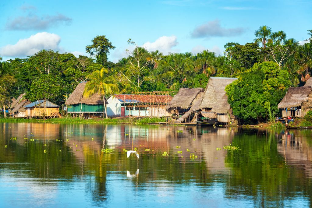 Amazon jungle village in Iquitos, Peru