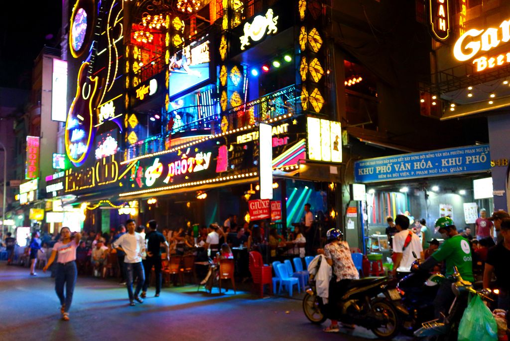 Ho Chi Minh City Vietnam nightlife on Bui Vien Street