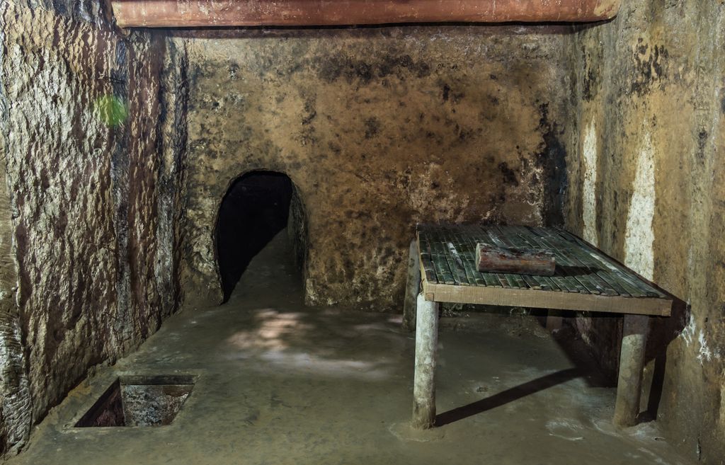 The interior of Cu Chi Tunnels in Ho Chi Minh City, Vietnam