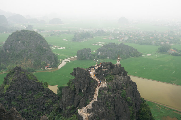 An aerial view of Múa Cave (Hang Múa) viewpoint