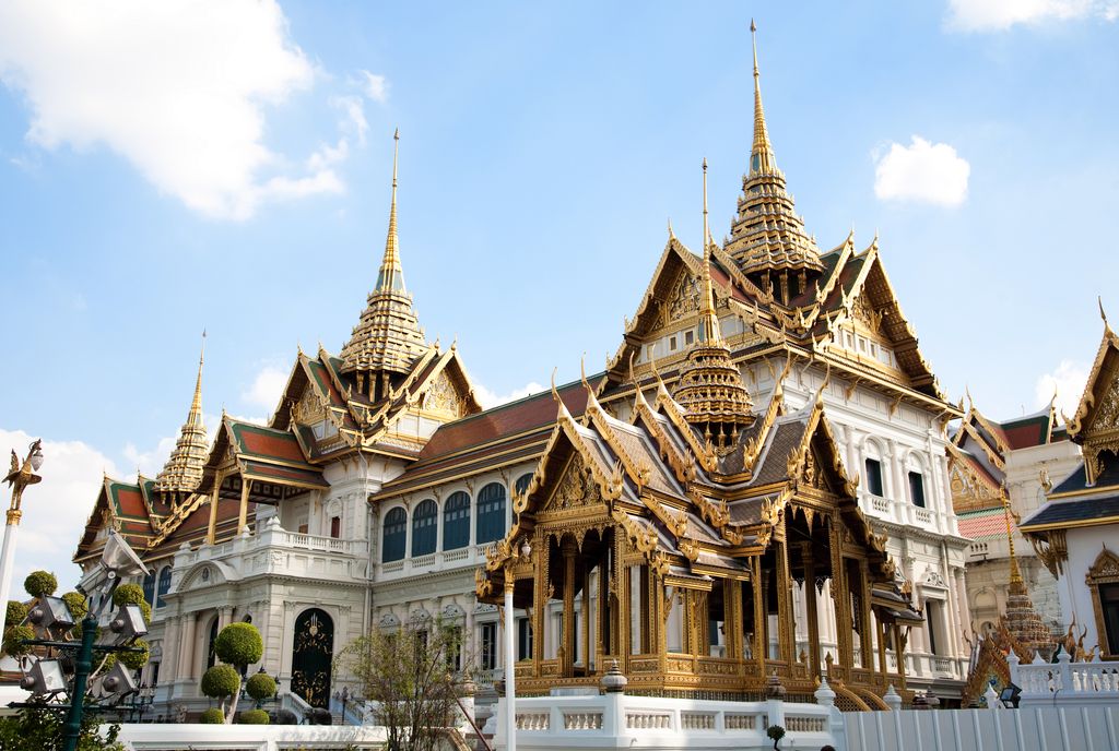 The Grand Palace in Bangkok on a sunny day.