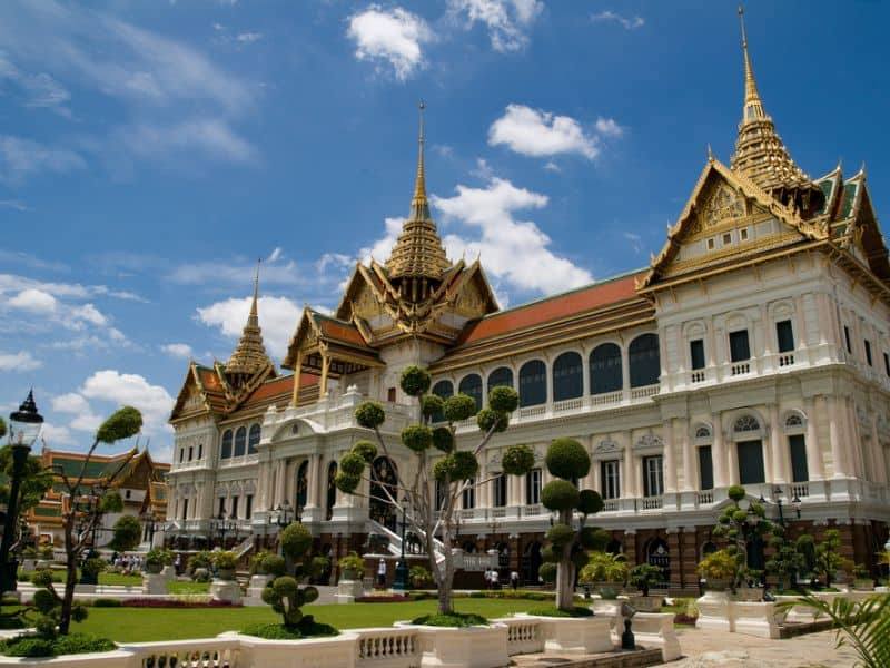 The exterior of Bangkok Grand Palace in Thailand.