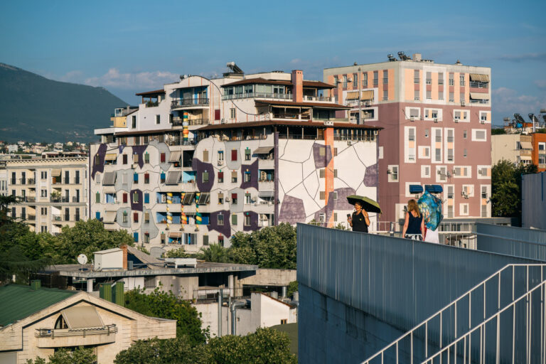 views of tirana buildings from the Pyramid of Tirana