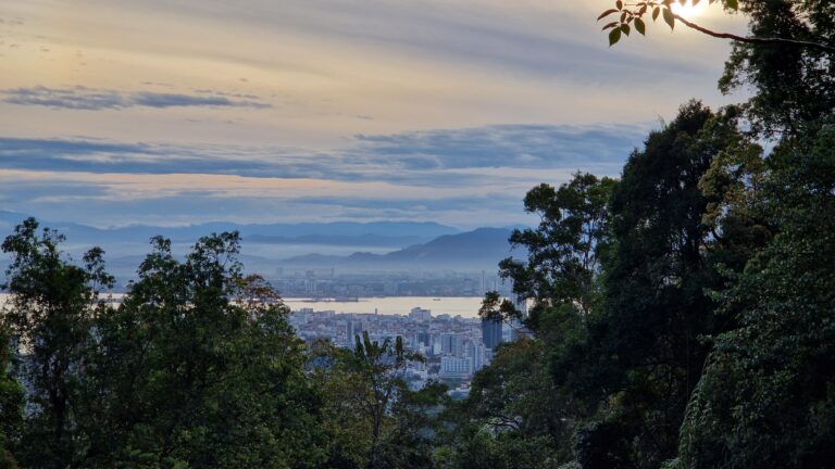 View from station 5 rest stop to the northern and eastern parts of Penang Island, with George Town and its suburbs front and center