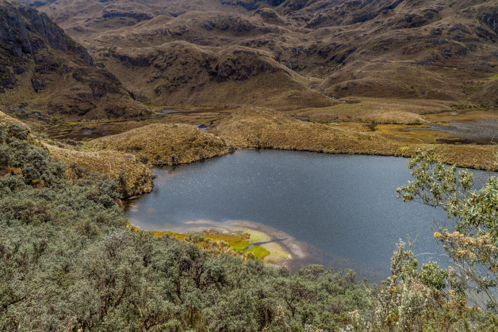 Lagunas Unidas lakes in National Park Cajas, Ecuador